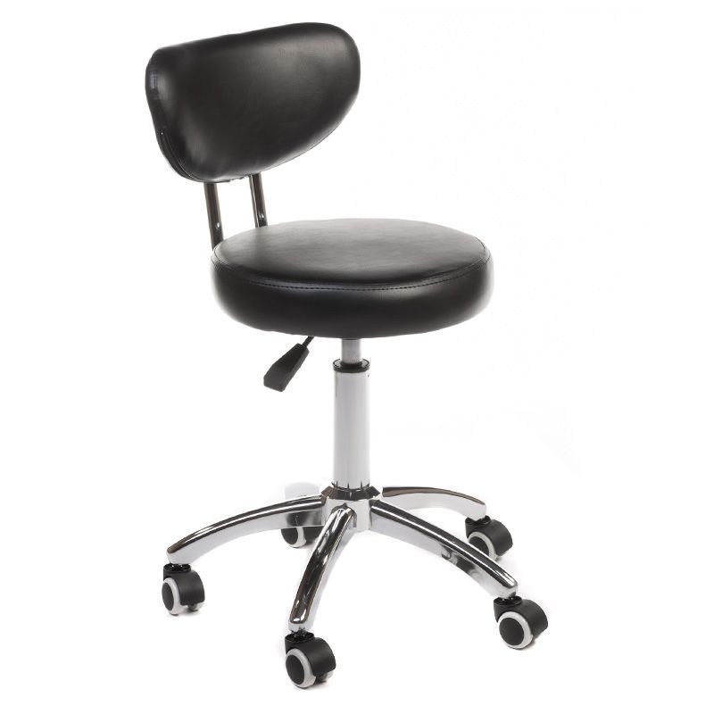 LuxuryForm Kosmetická židle BERGAMO na podstavě s kolečky černá (VPT)