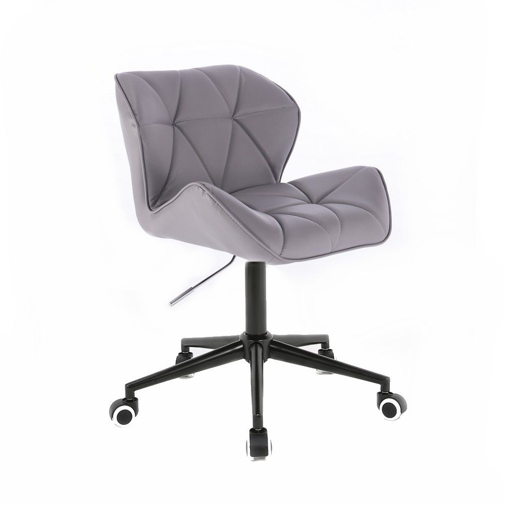 LuxuryForm Kosmetická židle MILANO na černé podstavě s kolečky šedá (VPT)