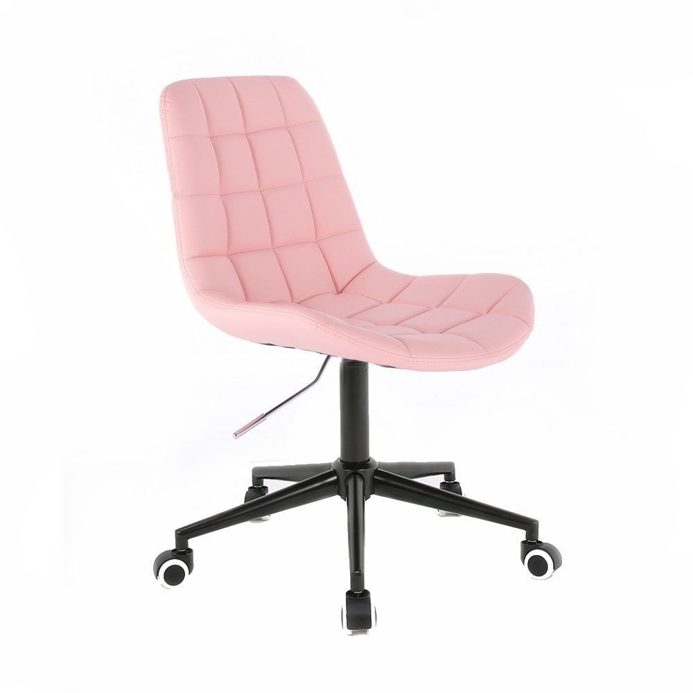 LuxuryForm Kosmetická židle PARIS na černé podstavě s kolečky - růžová