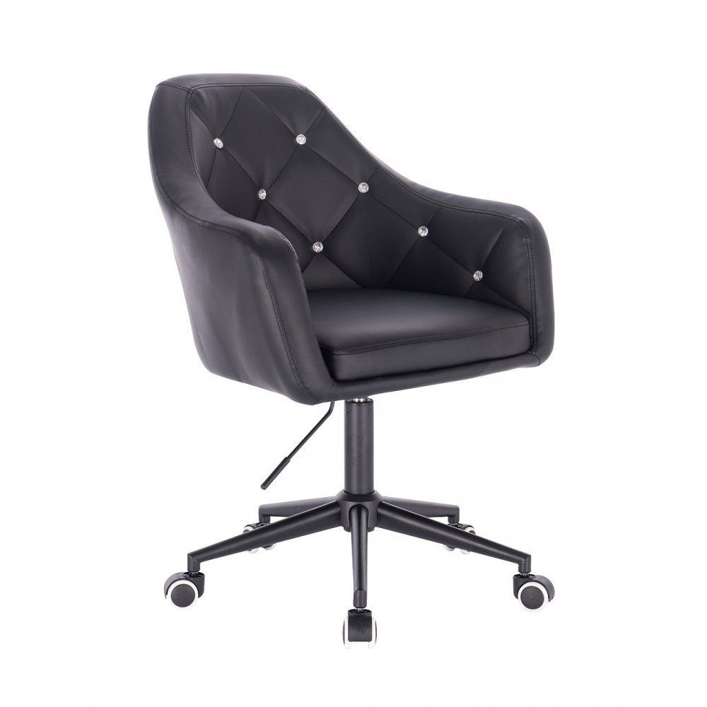 LuxuryForm Kosmetická židle ROMA na černé podstavě s kolečky - černá (VPT)