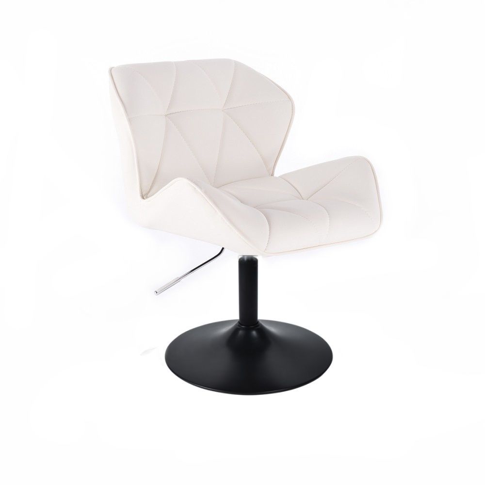 LuxuryForm Kosmetická židle MILANO na černé kulaté podstavě - bílá (VPT)