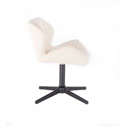 Kosmetická židle MILANO na černém kříži - bílá