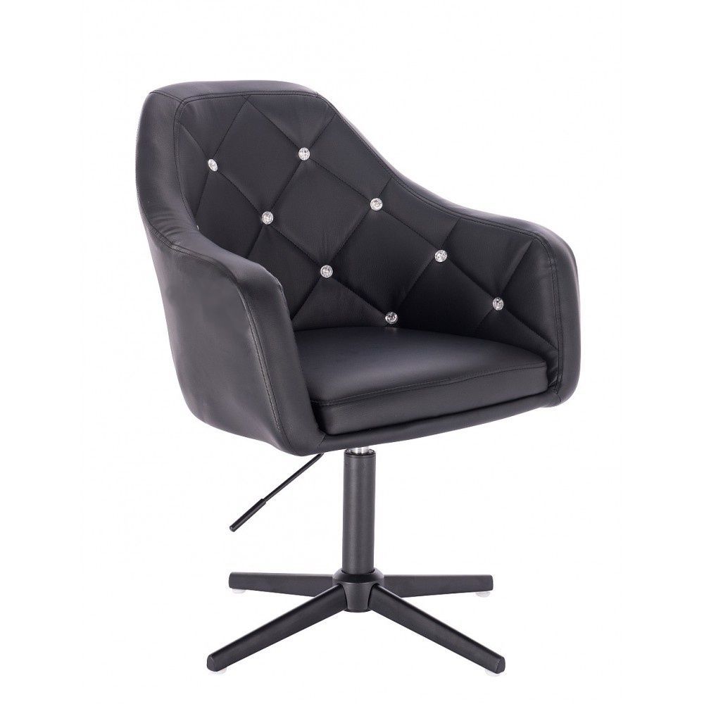 LuxuryForm Kosmetická židle ROMA na černém kříži - černá (VPT)