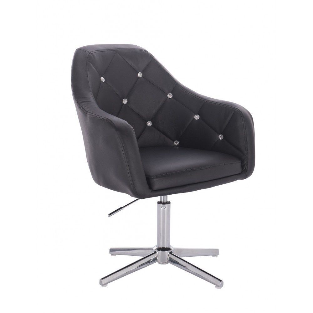LuxuryForm Kosmetická židle ROMA na stříbrném kříži - černá (VPT)