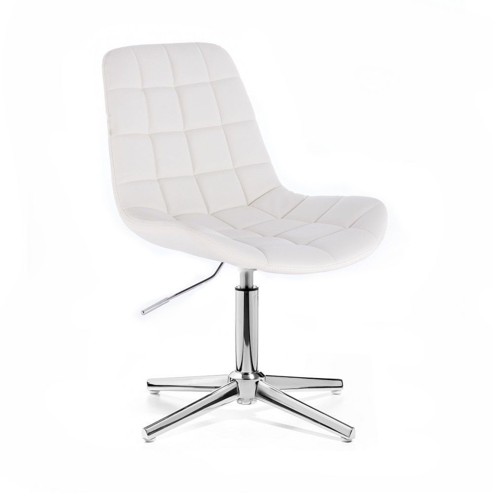 LuxuryForm Kosmetická židle PARIS na stříbrném kříži - bílá (VPT)