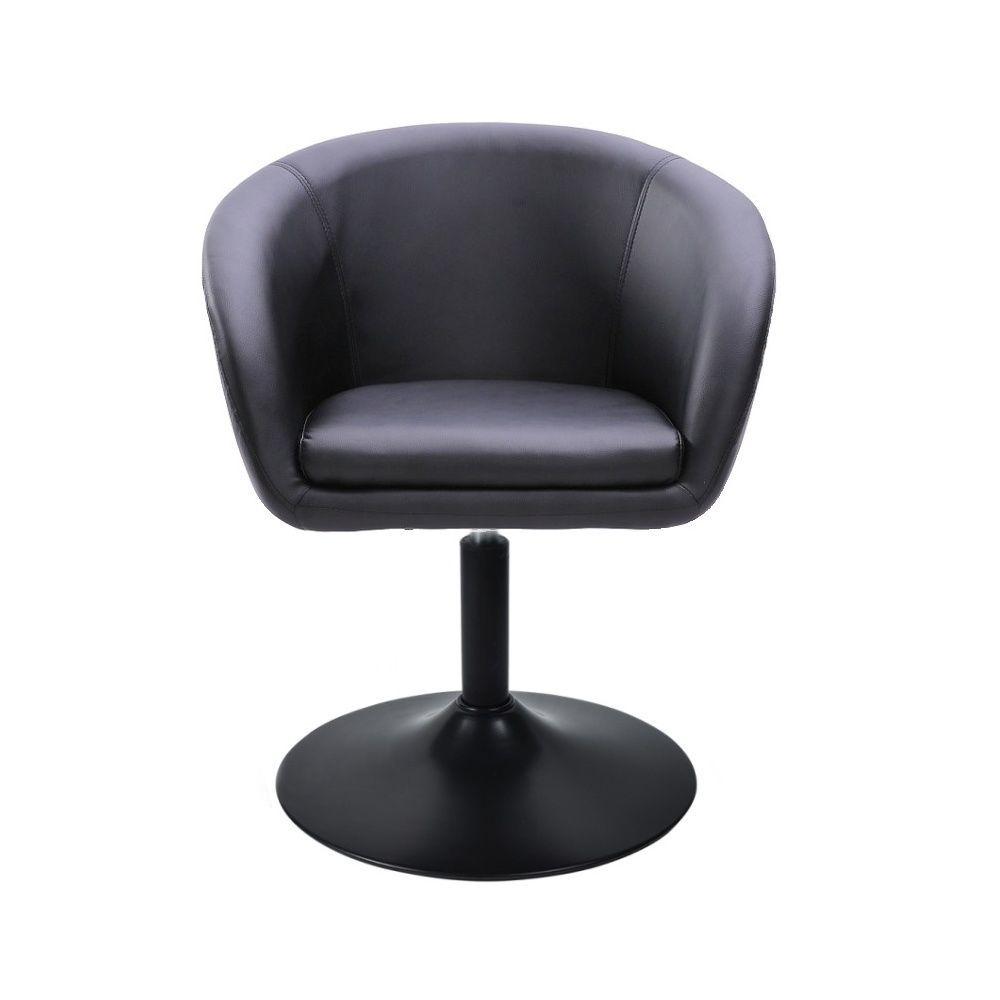 LuxuryForm Kosmetická židle VENICE na černé kulaté podstavě - černá
