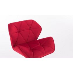  Barová židle MILANO VELUR na černé podstavě - červená