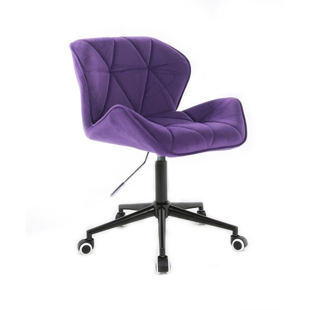 LuxuryForm Kosmetická židle MILANO VELUR na černé podstavě s kolečky - fialová (VPT)