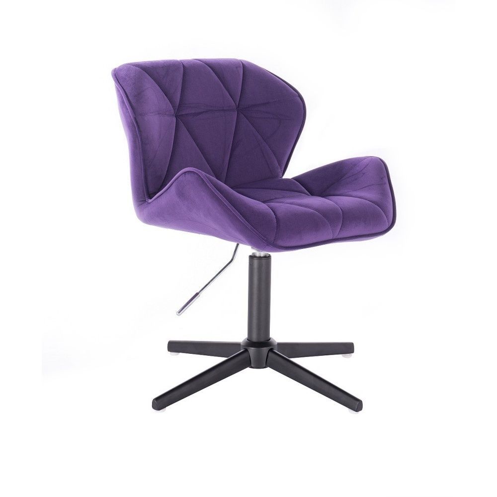 LuxuryForm Kosmetická židle MILANO VELUR na černém kříži - fialová (VPT)