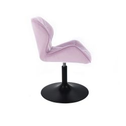 Kosmetická židle MILANO VELUR na černém talíři - fialový vřes
