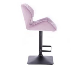 Barová židle MILANO VELUR na černé podstavě - fialový vřes