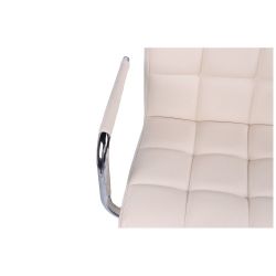 Kosmetická židle VERONA na stříbrné kulaté podstavě - krémová