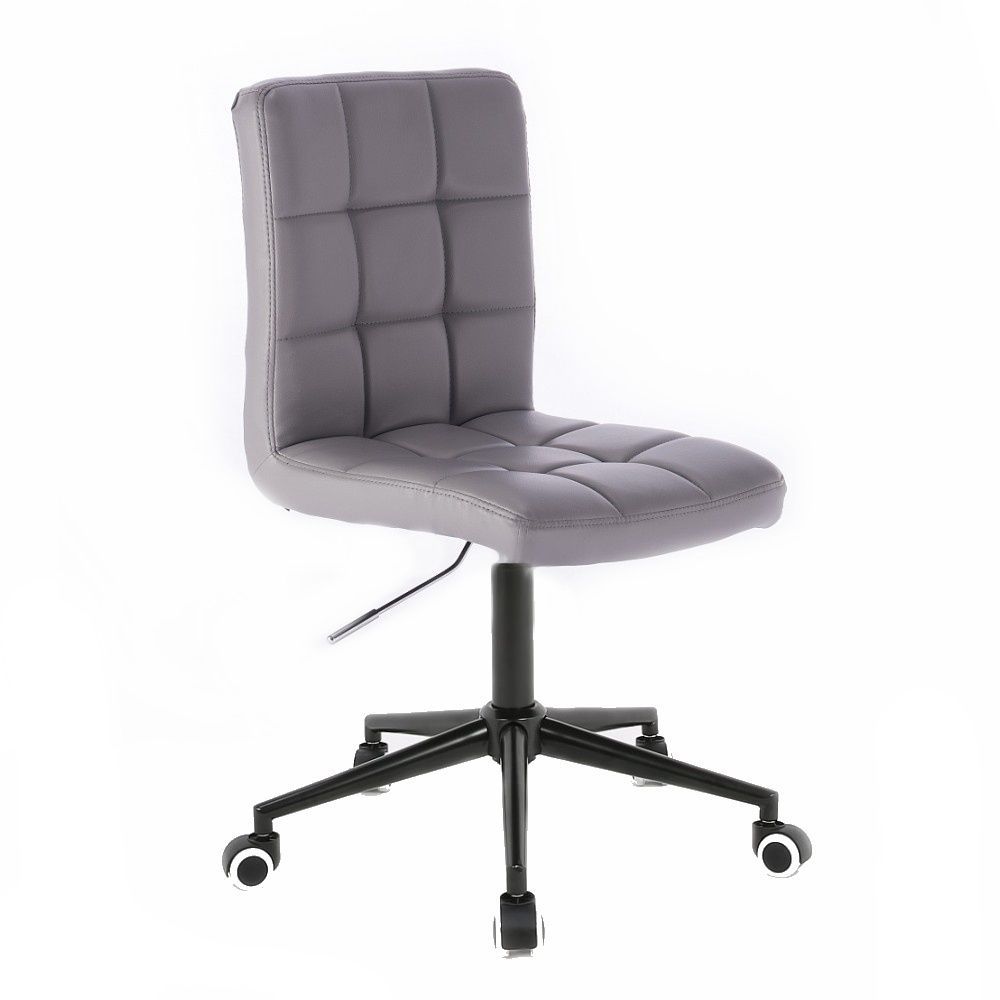 LuxuryForm Kosmetická židle TOLEDO na černé podstavě s kolečky - šedá