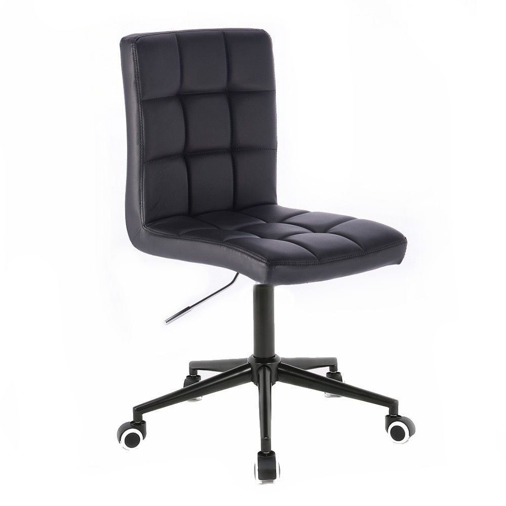 LuxuryForm Kosmetická židle TOLEDO na černé podstavě s kolečky - černá