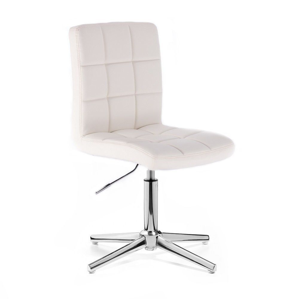 LuxuryForm Kosmetická židle TOLEDO na stříbrném kříži - bílá (VPT)
