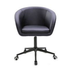 Kosmetická židle VENICE na černé podstavě s kolečky - černá