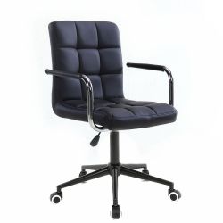 Kosmetická židle VERONA na černé podstavě s kolečky - černá