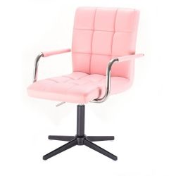 Kosmetická židle VERONA na černém kříži - růžová