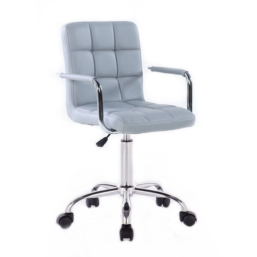 LuxuryForm Kosmetická židle VERONA na stříbrné podstavě s kolečky - šedá