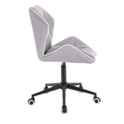 Kosmetická židle MILANO MAX na černé podstavě s kolečky - šedá