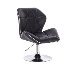 Kosmetická židle MILANO MAX na stříbrném talíři - černá