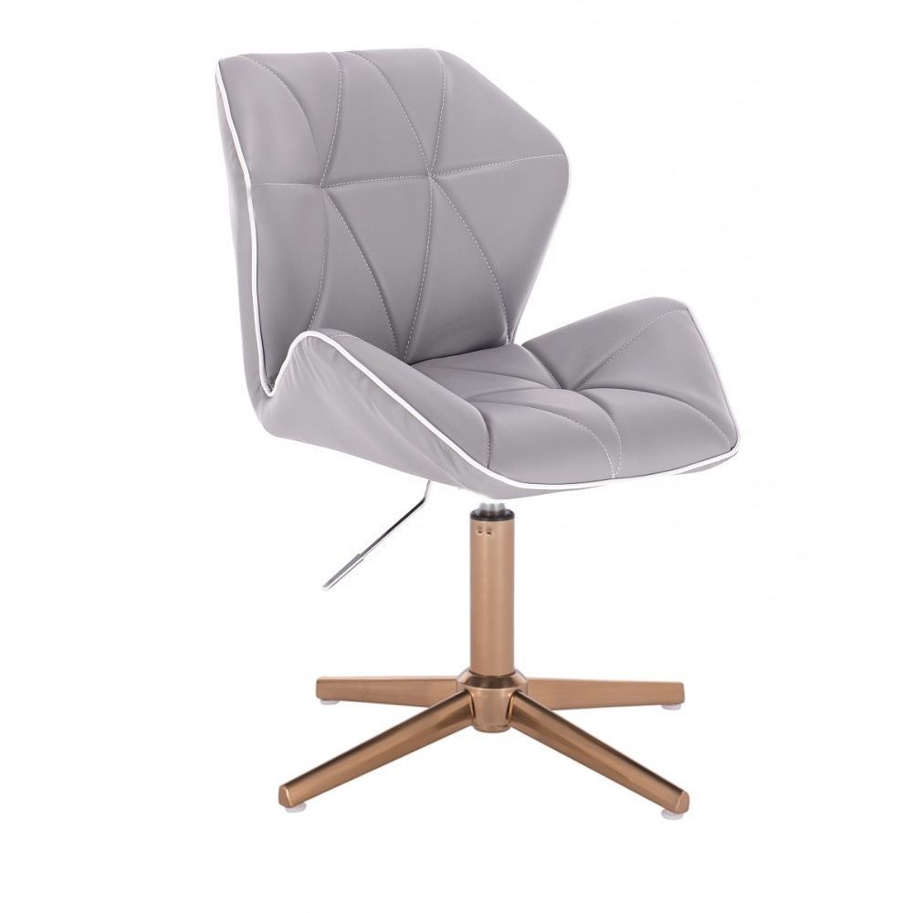 LuxuryForm Kosmetická židle MILANO MAX na zlatém kříži - šedá
