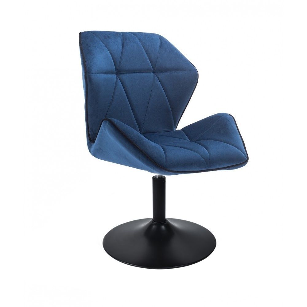 LuxuryForm Kosmetická židle MILANO MAX VELUR na černém talíři - modrá