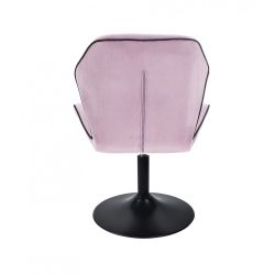 Kosmetická židle MILANO MAX VELUR na černém talíři - fialový vřes