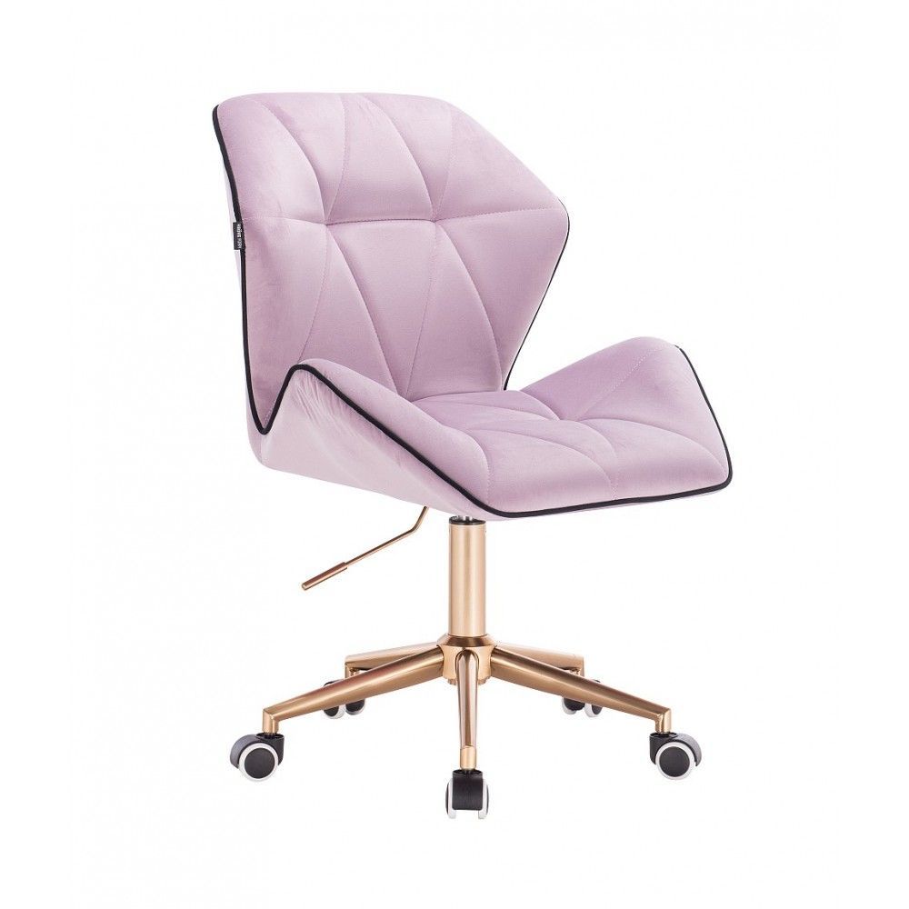 LuxuryForm Kosmetická židle MILANO MAX VELUR na zlaté základně s kolečky - fialový vřes