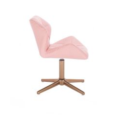 Kosmetická židle MILANO na zlatém kříží - růžová