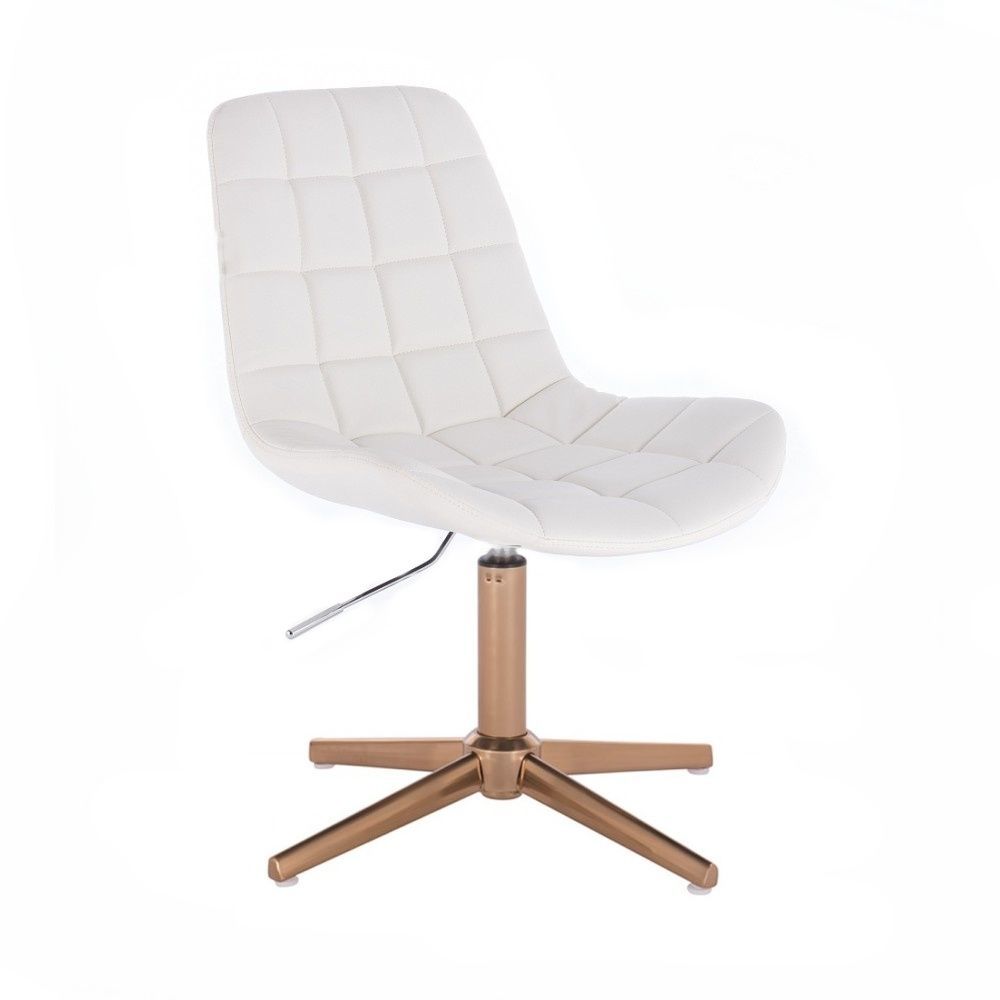 LuxuryForm Kosmetická židle PARIS na zlatém kříži - bílá