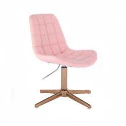  Kosmetická židle PARIS na zlatém kříži - růžová