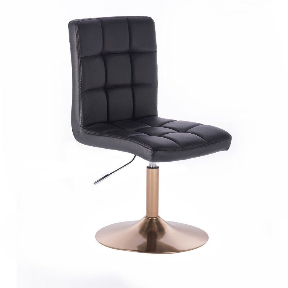 LuxuryForm Kosmetická židle TOLEDO na zlatém talíři - černá