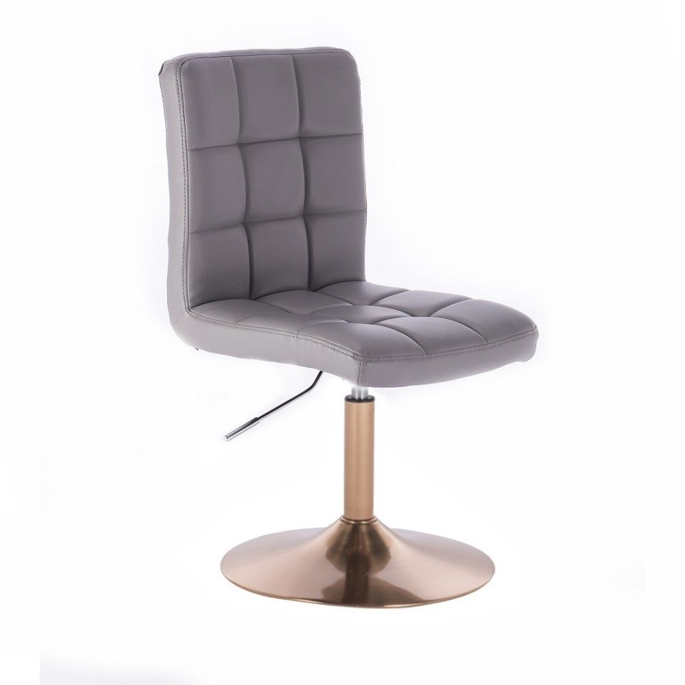 LuxuryForm Kosmetická židle TOLEDO na zlatém talíři - šedá