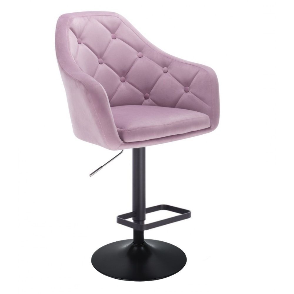 Barová židle ANDORA VELUR  na černém talíři - fialová