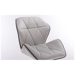 Barová židle MILANO MAX VELUR na černém talíři - šedá