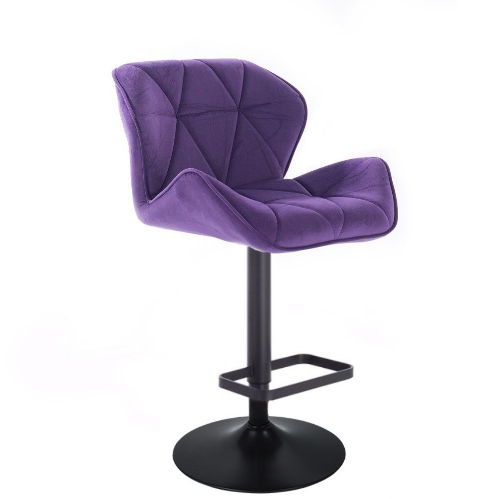 LuxuryForm Barová židle MILANO VELUR na černém talíři - fialová
