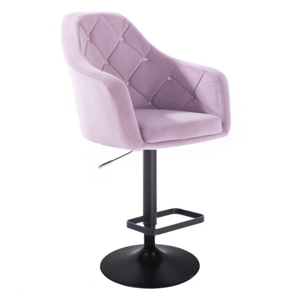 LuxuryForm Barová židle ROMA VELUR na černém talíři - fialový vřes