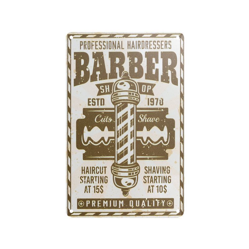 Plechová retro cedule Barbershop B022