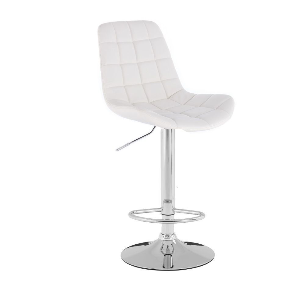 LuxuryForm Barová židle PARIS na stříbrném talíři - bílá