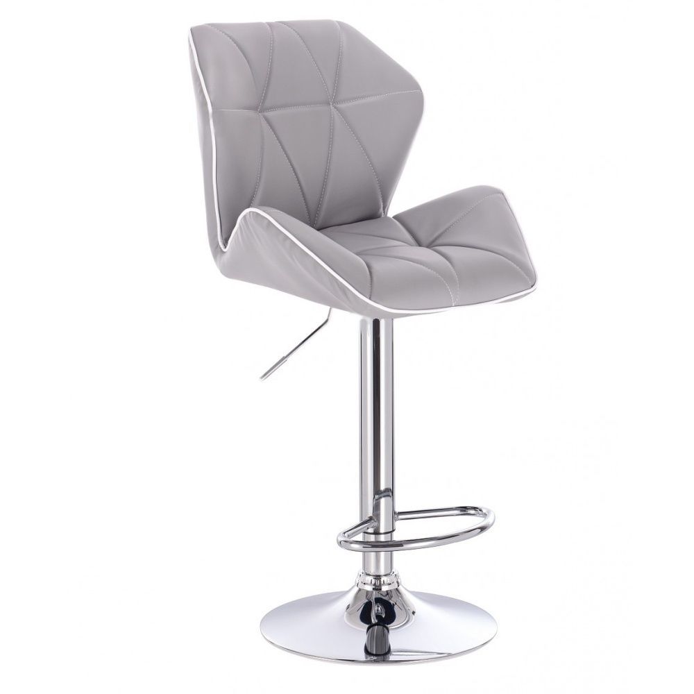 LuxuryForm Barová židle MILANO MAX na stříbrném talíři - šedá
