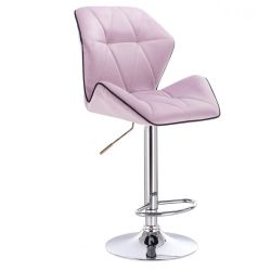 Barová židle MILANO MAX VELUR na stříbrném talíři - fialový vřes