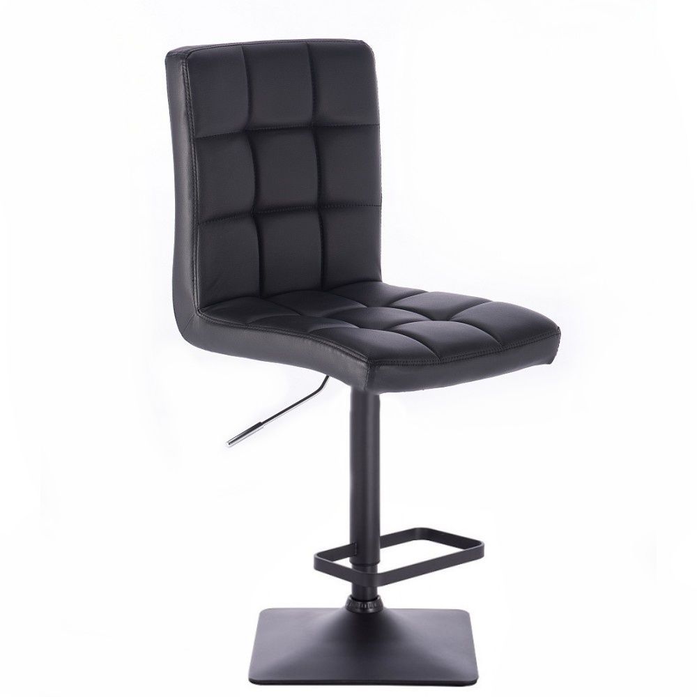 LuxuryForm Barová židle TOLEDO na černé podstavě - černá