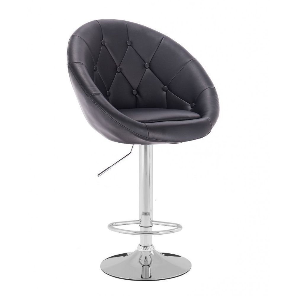 LuxuryForm Barová židle VERA na stříbrné kulaté podstavě - černá