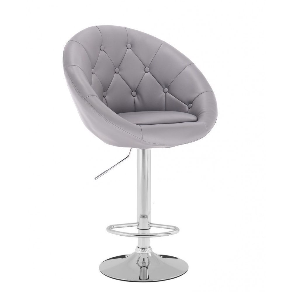LuxuryForm Barová židle VERA na stříbrné kulaté podstavě - šedá