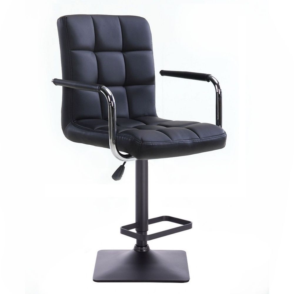 LuxuryForm Barová židle VERONA na černé podstavě - černá