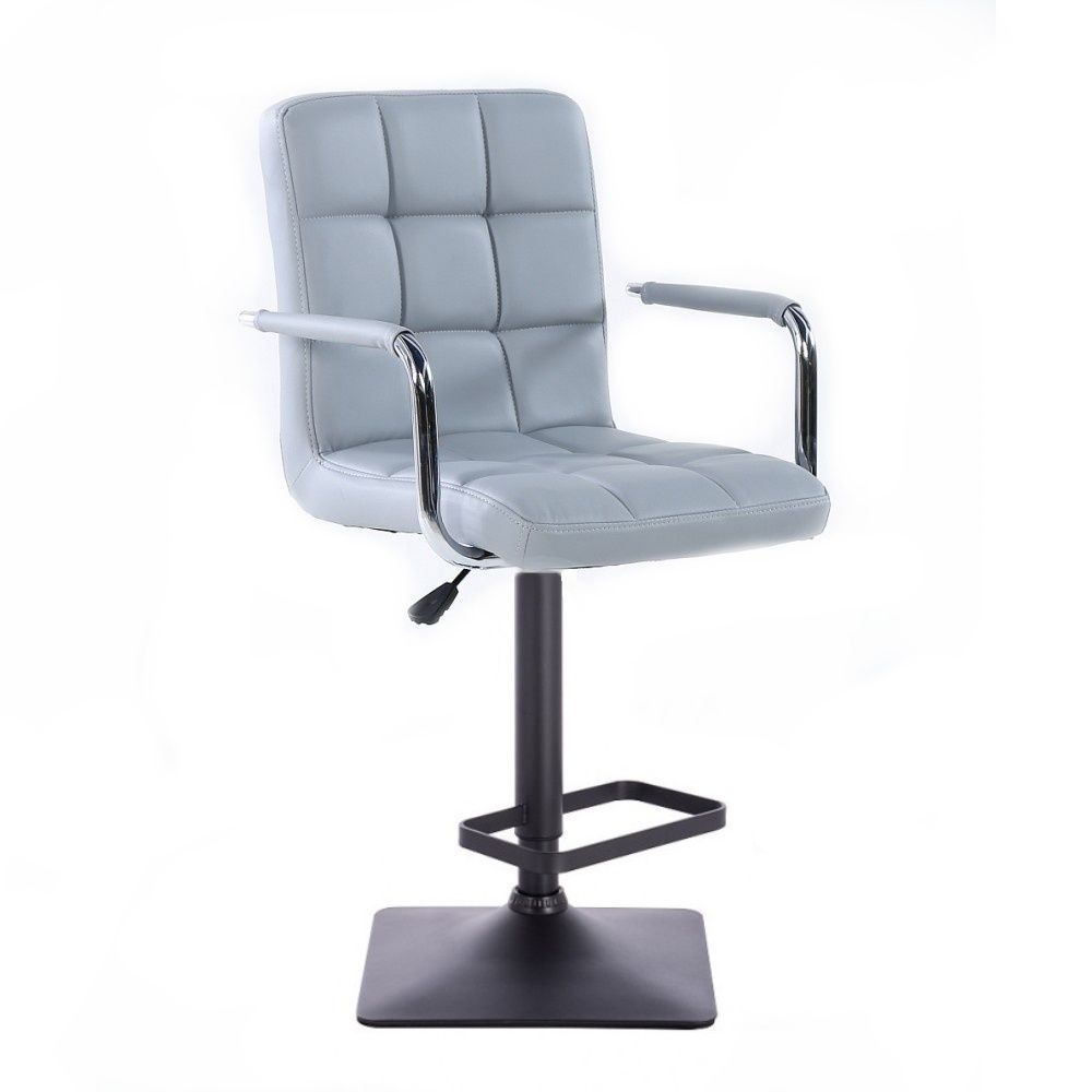 LuxuryForm Barová židle VERONA na černé podstavě - šedá