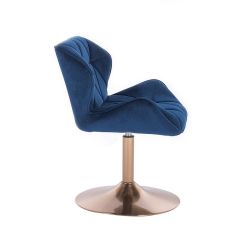 Kosmetická židle MILANO VELUR na zlatém talíři - modrá