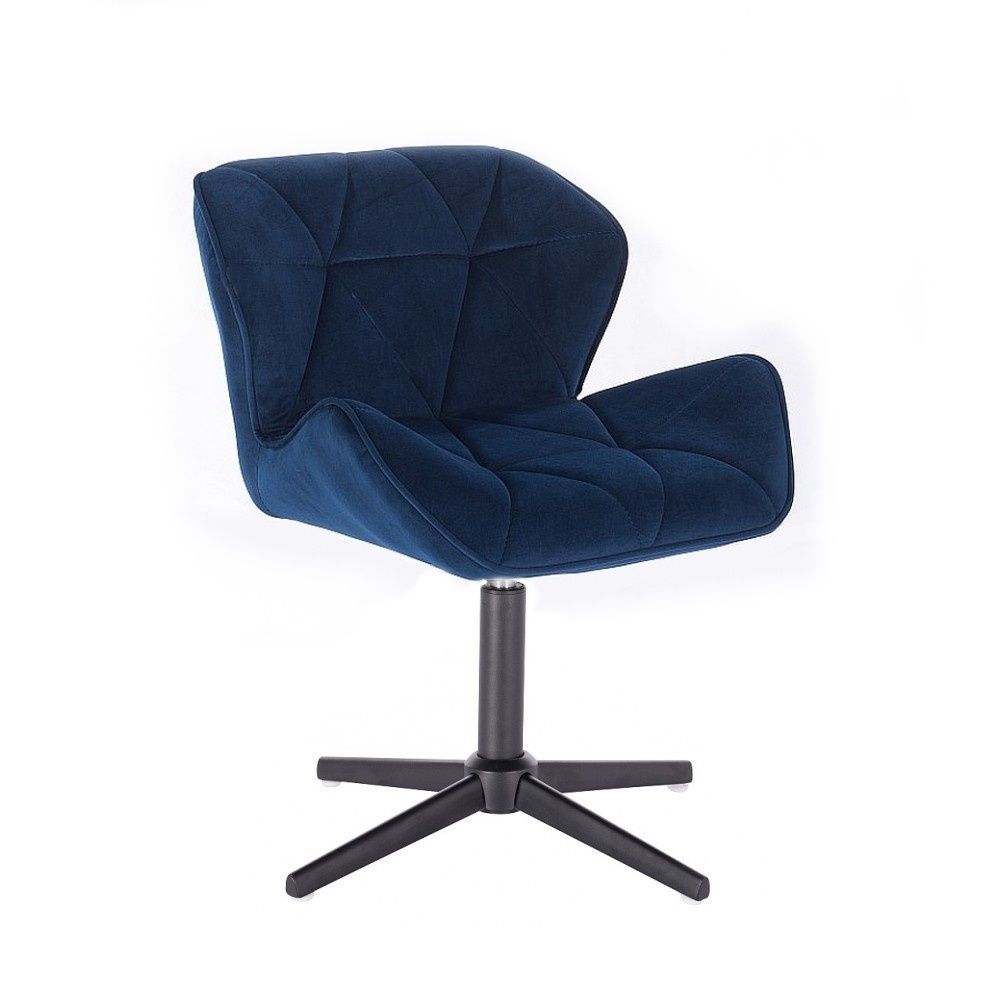 LuxuryForm Kosmetická židle MILANO VELUR na černém kříži - modrá