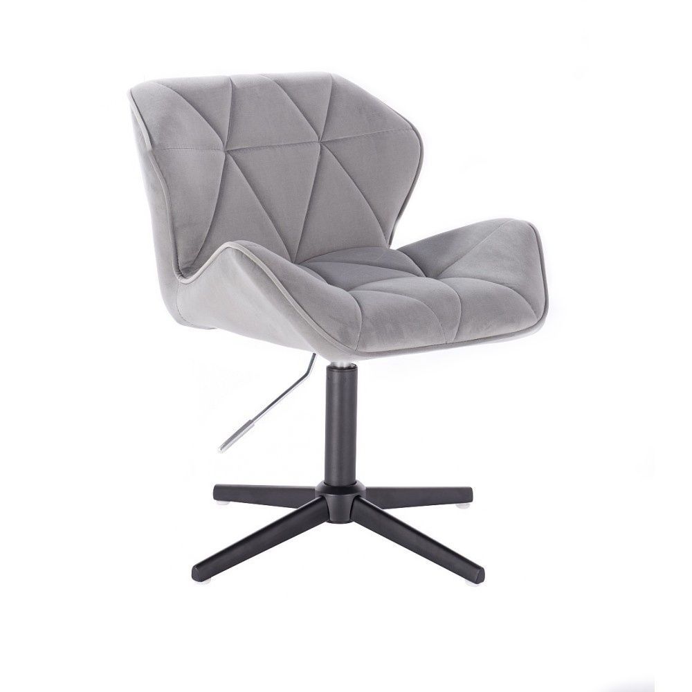LuxuryForm Kosmetická židle MILANO VELUR na černém kříži - světle šedá